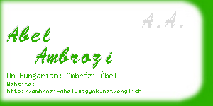 abel ambrozi business card