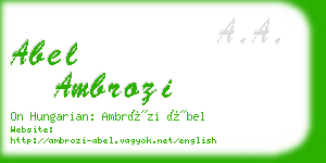 abel ambrozi business card